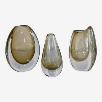 Set of Scandinavian glass vases by Gunnar Nylund 1950