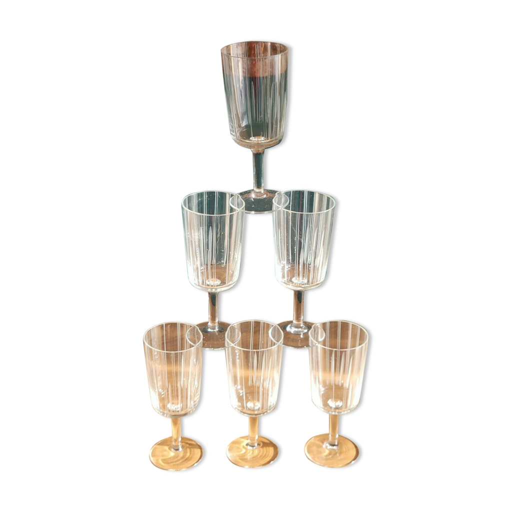 Kornrad Krumm - Lot de 6 verres à liqueur avec pied (6 pièces), 4 cl, courbés à la main en Allemagne