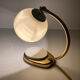 lampe de table art deco bauhaus, vintage années 50, laiton opaline bakelite
