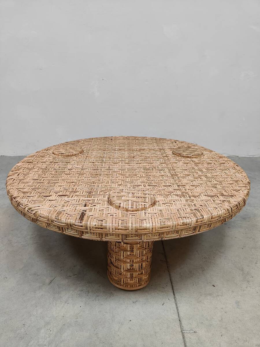 HKliving round design rattan coffee table