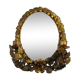 Miroir bougeoir italien doré 23x30cm