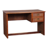 Vintage wicker, bamboo and brass desk by Dal Vera, 1970s