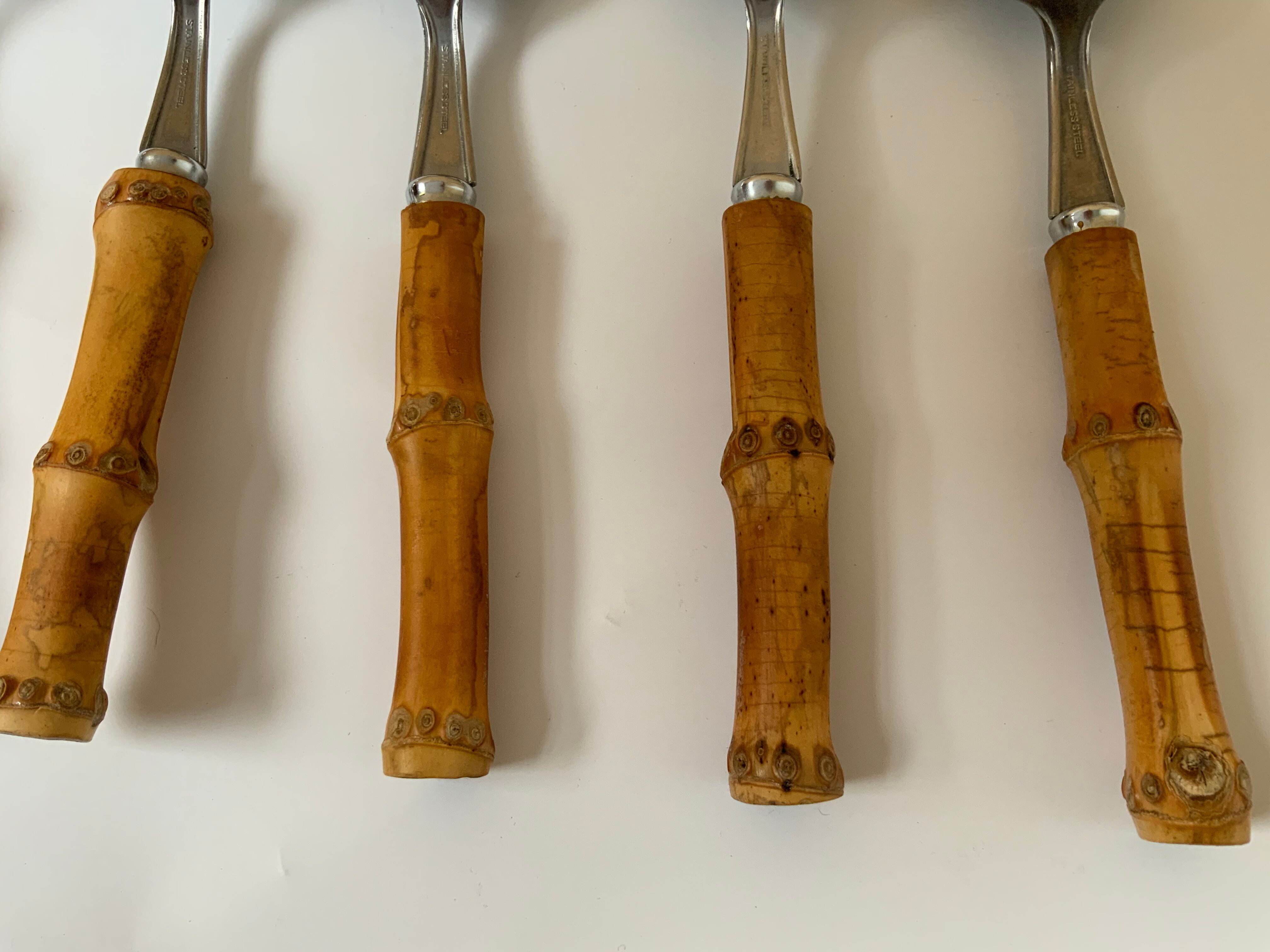 6 cuillères en bambou