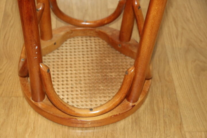 655mm canne wooden stool