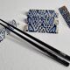 Set of 5 old enameled ceramic knife holders, Moroccan craftsmanship, 9.5 cm