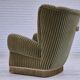 1960s, Danish highback relax armchair, original condition, green furniture velour.