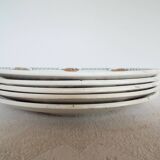 5 assiettes plates terre de fer Moulin des Loups Aubépine