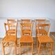 Set of 6 luterma blond wood bistro chairs 1950