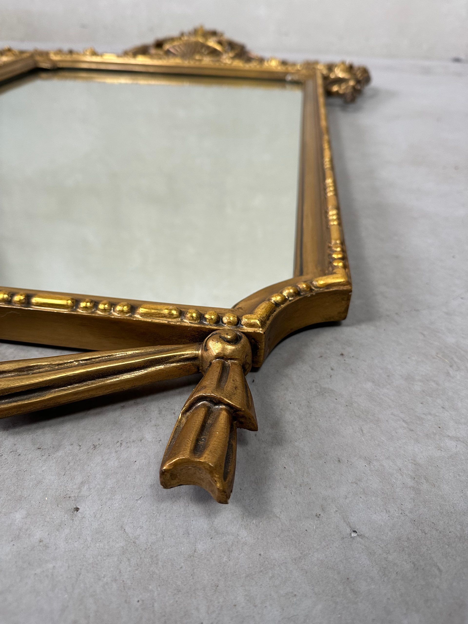 Large gilded mantel mirror – wood