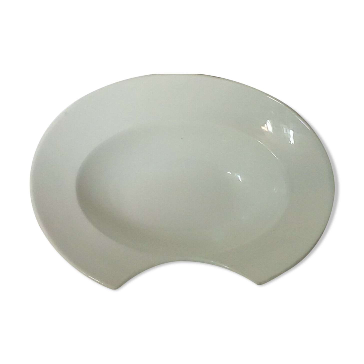 Plat a barbe barbier en faience blanche bordeaux veillard 19 eme