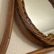 Vintage rattan tennis racket mirror