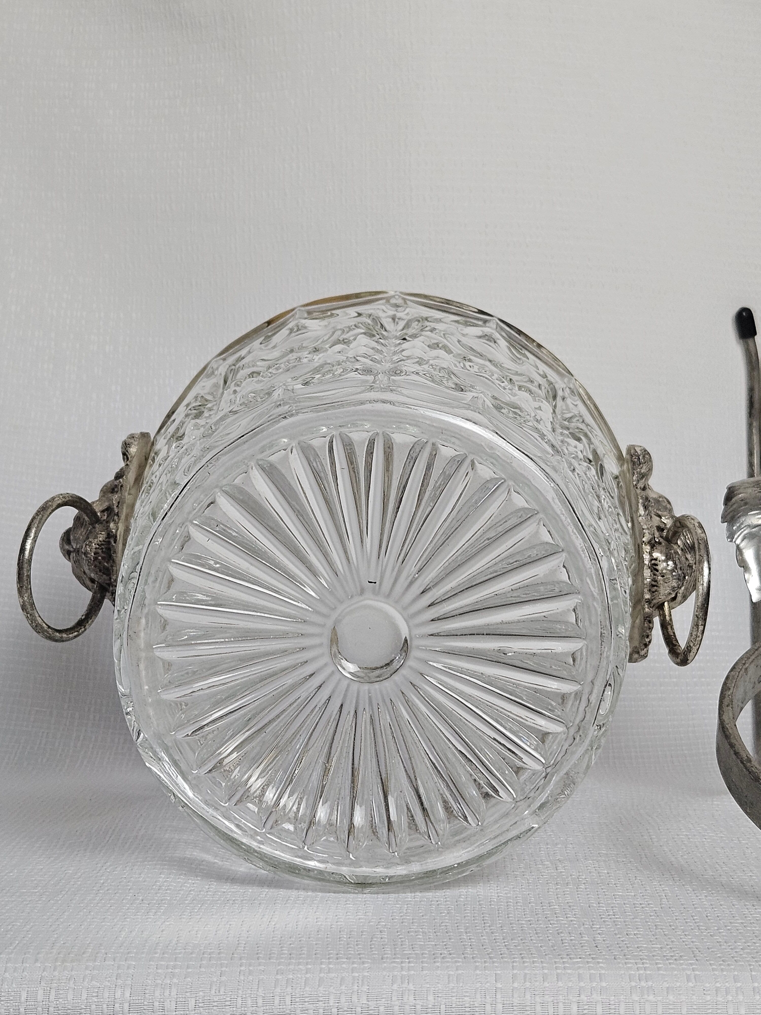 Lion head champagne bucket and its stand 20th century