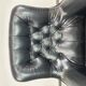 Black leather wingback swivel chair by PeeM