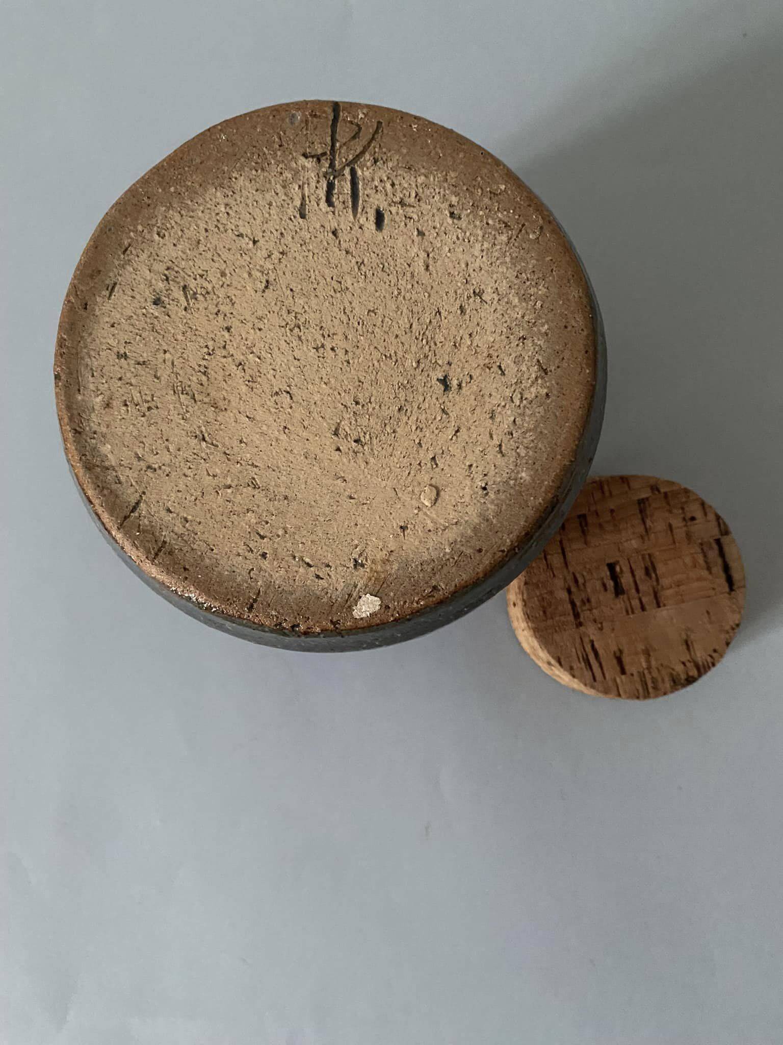 Ceramic pickle jar signed PK, Kerbenoen pottery, Michel Vergnes