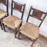 Set of six french mid-century dining chairs