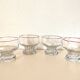 set of 4 ice cream cups, transparent glass dessert, octagon shape