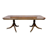 Table in walnut and beech burl, 1980s, with 1 extension leaf