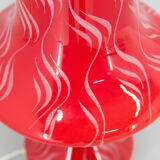 All Glass Red Table Lamp by Valasske Mezirici, 1970s