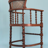 Edwardian barley twist corner chair with cane late 19th century