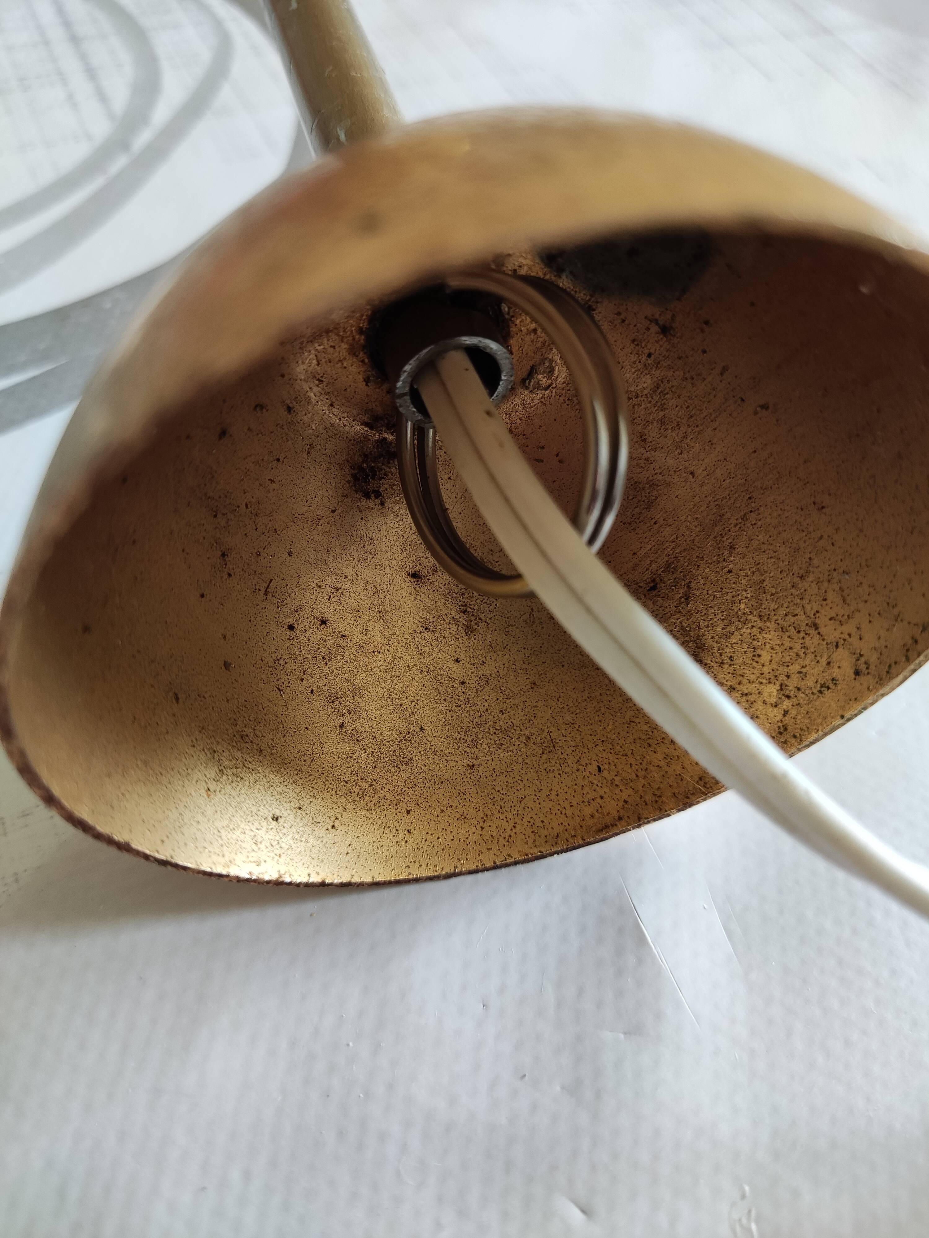 Vintage suspension globe in amber glass