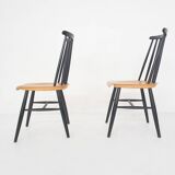 Set of two spindle back chairs, The Netherlands 1960's