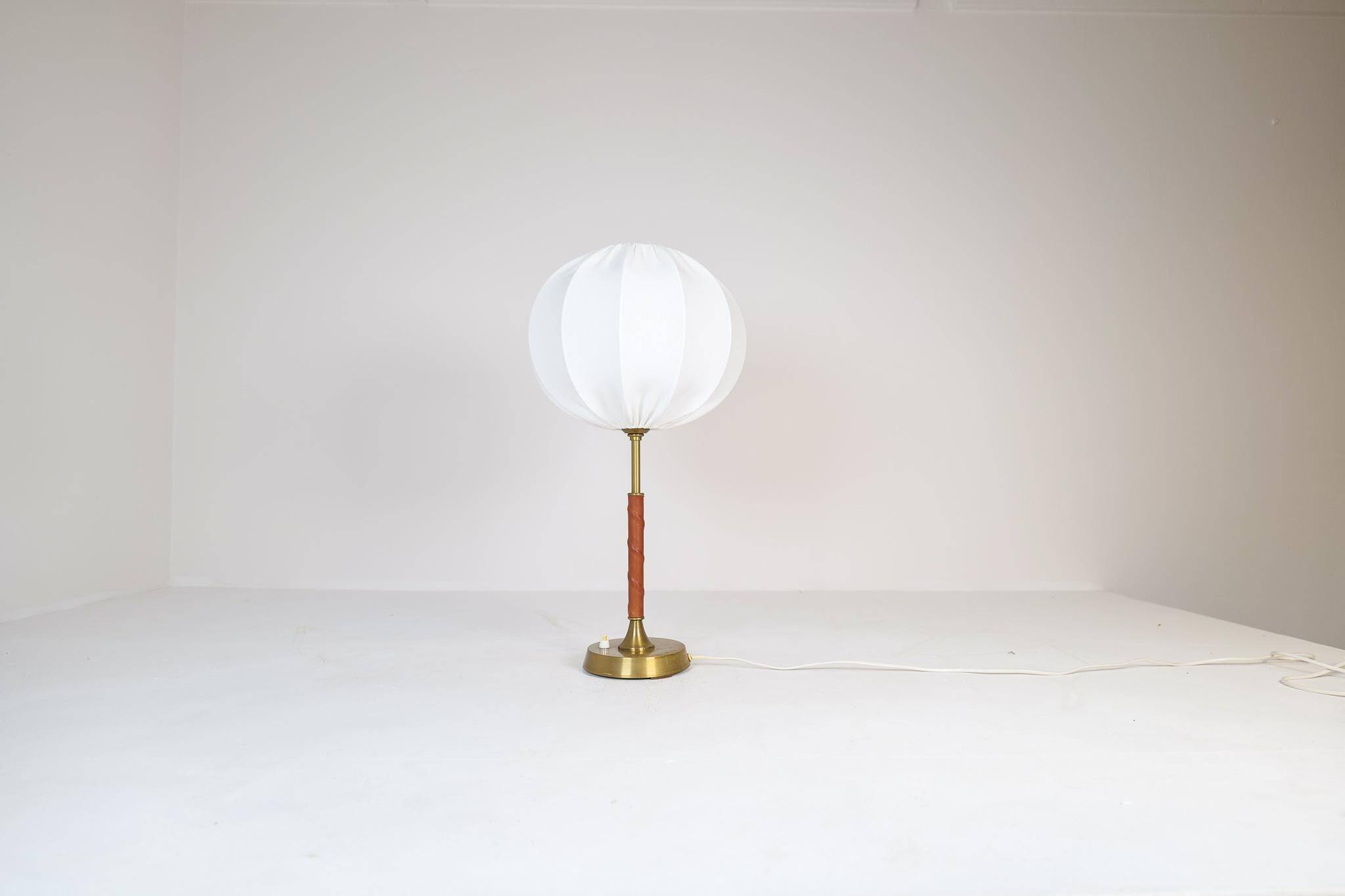 Mid-Century Modern brass and metal table lamp Ewå, Sweden, 1950s