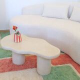 Moroccan Berber rug in green and pink.