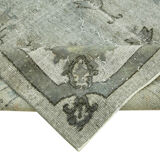 Handwoven overdyed anatolian 1970s 181 cm x 290 cm blue carpet