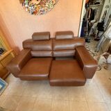 Roche Bobois Gold leather sofa 172 cm