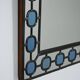 Miroir scandinave avec cadre en verre plombé bleu clair