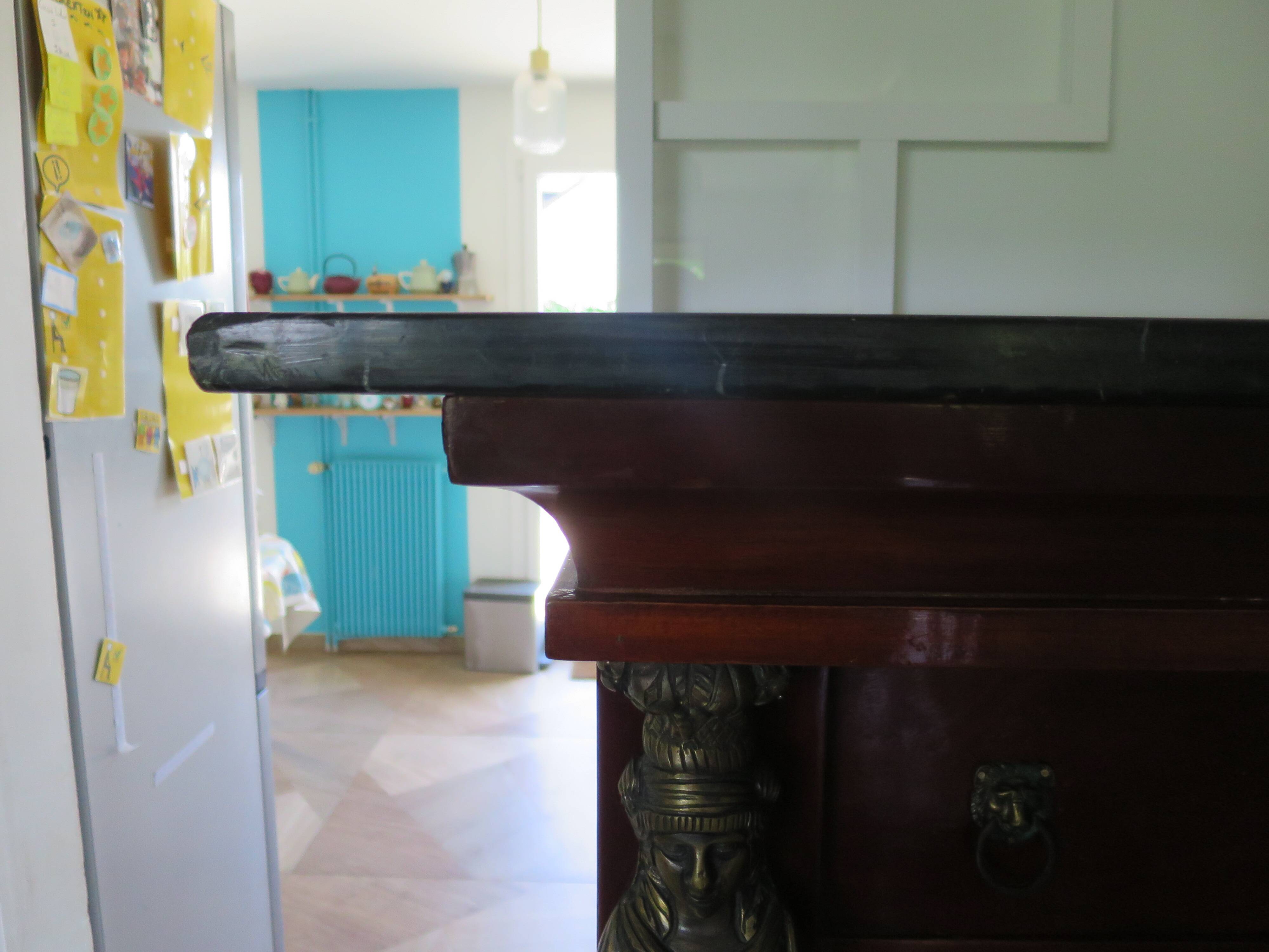 Antique Weekly Planner/Empire Style Commode-Caryatid-Patinated Bronze - 1950