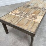 Table basse Roger Capron tons ocres