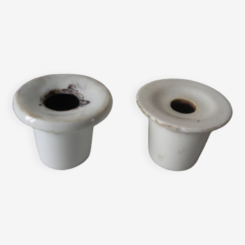 Set of 2 ceramic inkwells 4.8 cm school office accessory