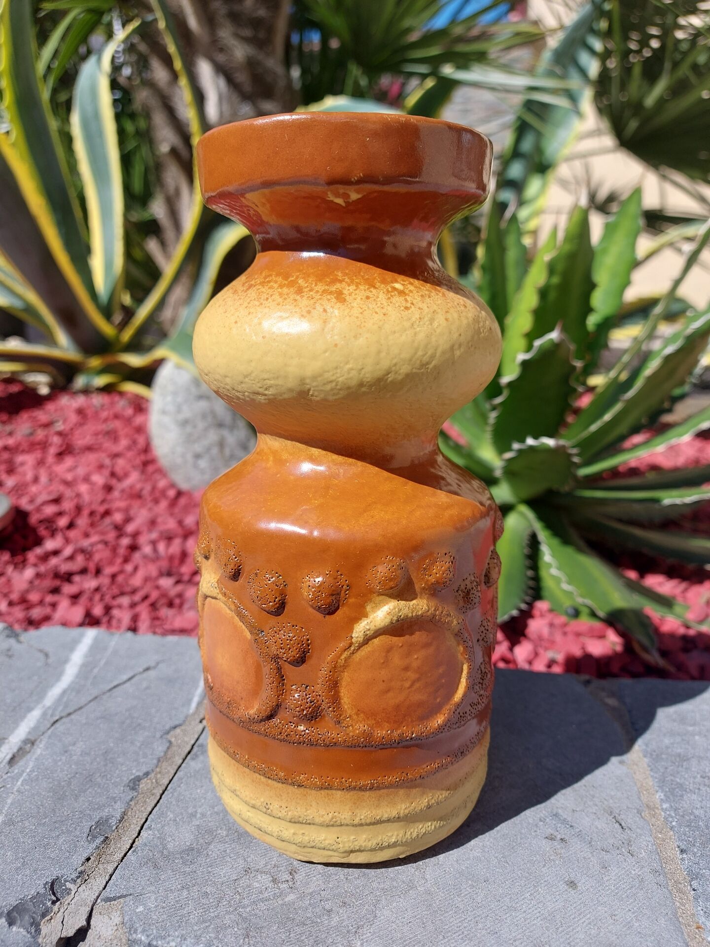 Vintage Fat Lava vase by Veb Haldensleben - 1970s