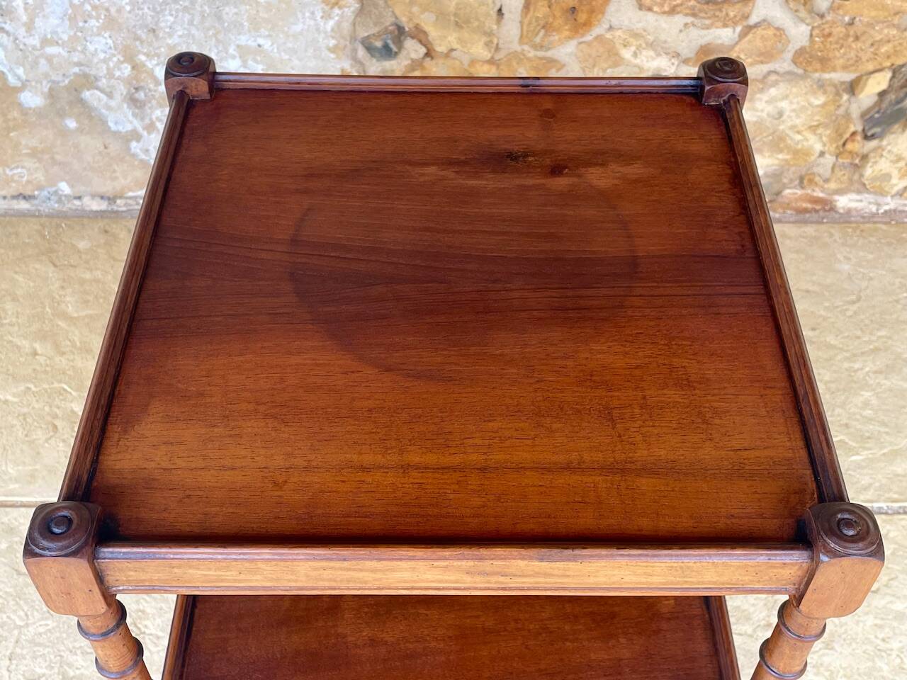 Console Art Deco a 3 niveaux bois tourné "Faux Bambou" Circa 1930s