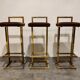 Belgochrom brass bar stools, set of 3, 1970s