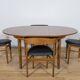Mid-Century Round Extendable Dining Table and Chairs from McIntosh, 1960s, Set of 5