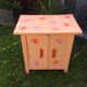 Small vintage buffet with 2 doors in painted sheet metal.