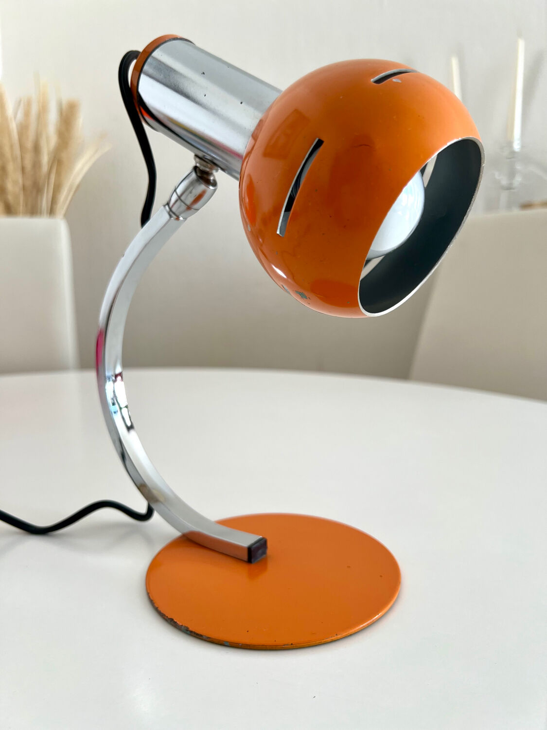 Targetti lamp vintage 1960s space age orange chrome