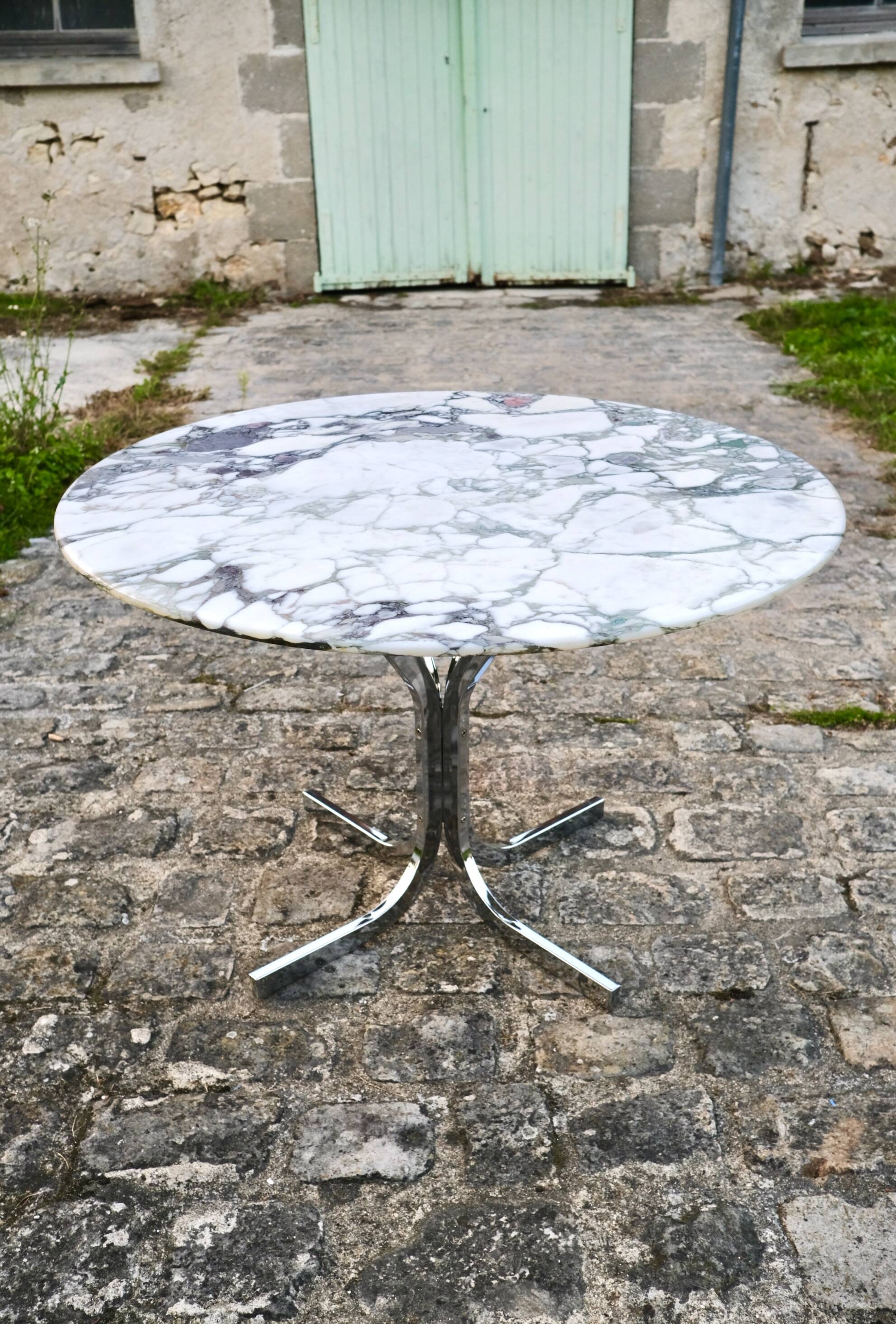 Medici Breccia marble dining table, Italy, 1970s