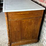 Bamboo-style pine sideboard and marble top early nineteenth century