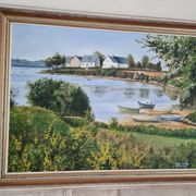 Peinture à l huile bord de mer Breton fait sur toile