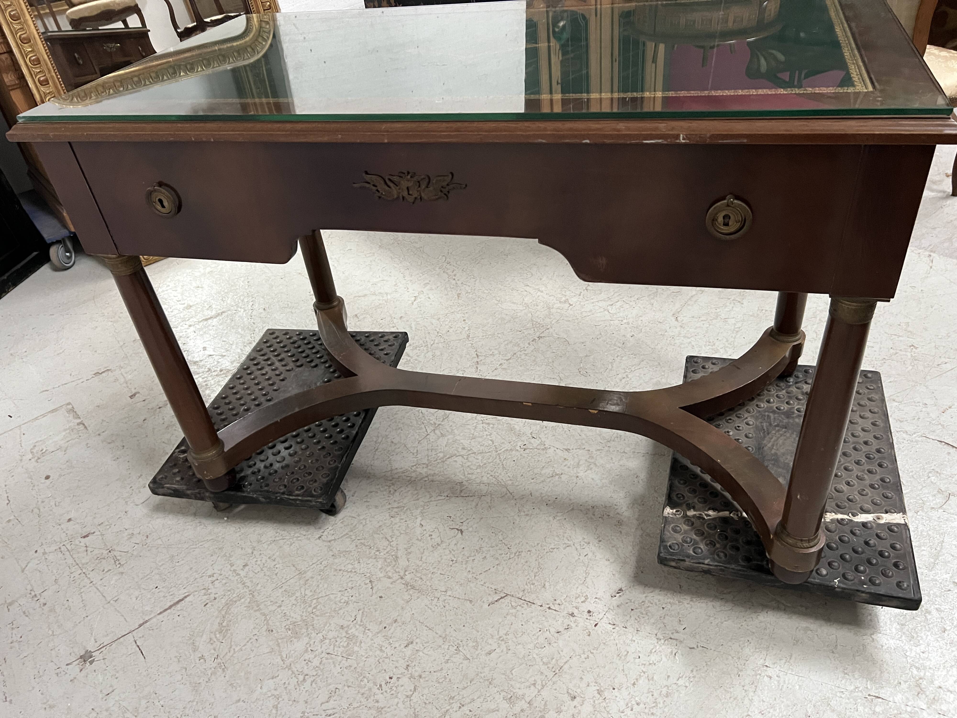 Empire style desk in mahogany and veneer, 20th century