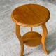 Round art deco side table in solid wood 1950