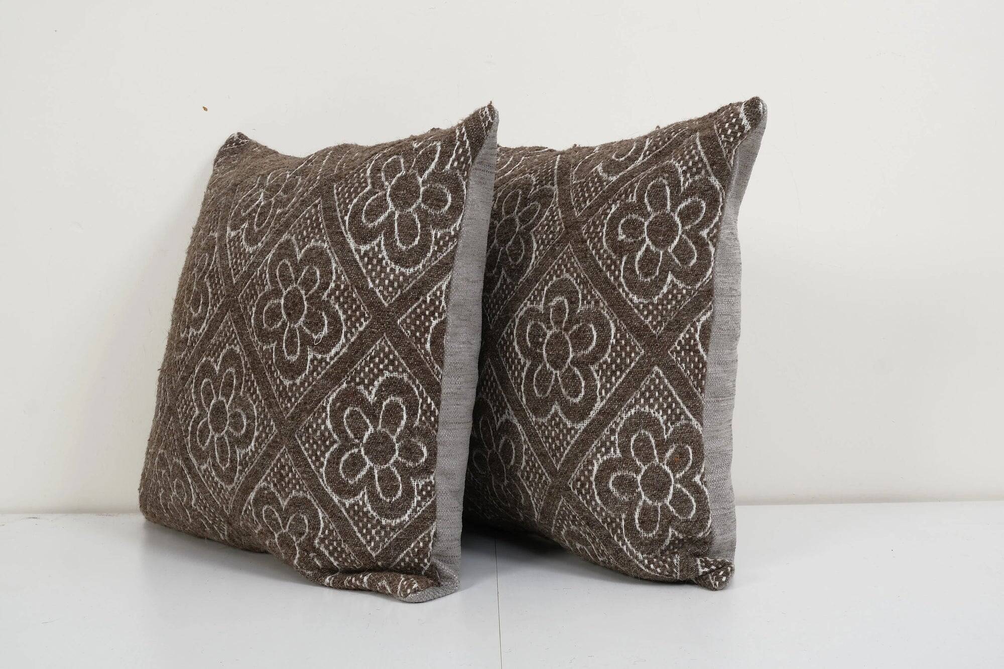 Set of 2 vintage kilim cushion covers 51x51 cm