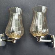 Pair of vintage chrome wall sconces