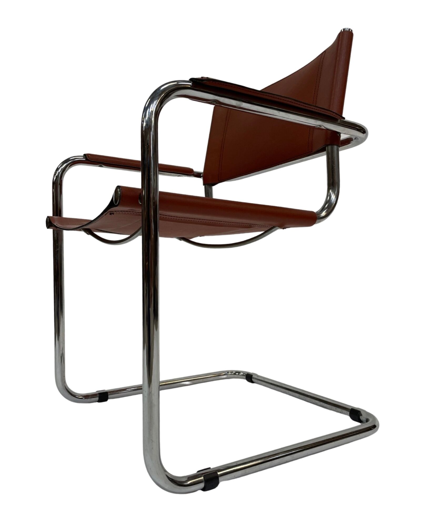 Set of 4 Bauhaus cantilever chairs cognac leather and chrome Design