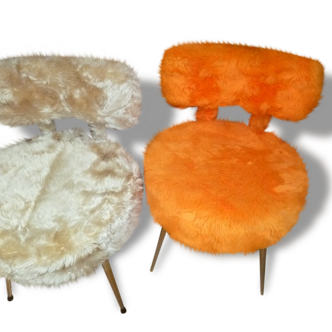 Lot 2 chairs PELFRAN vintage 1970 marmoset