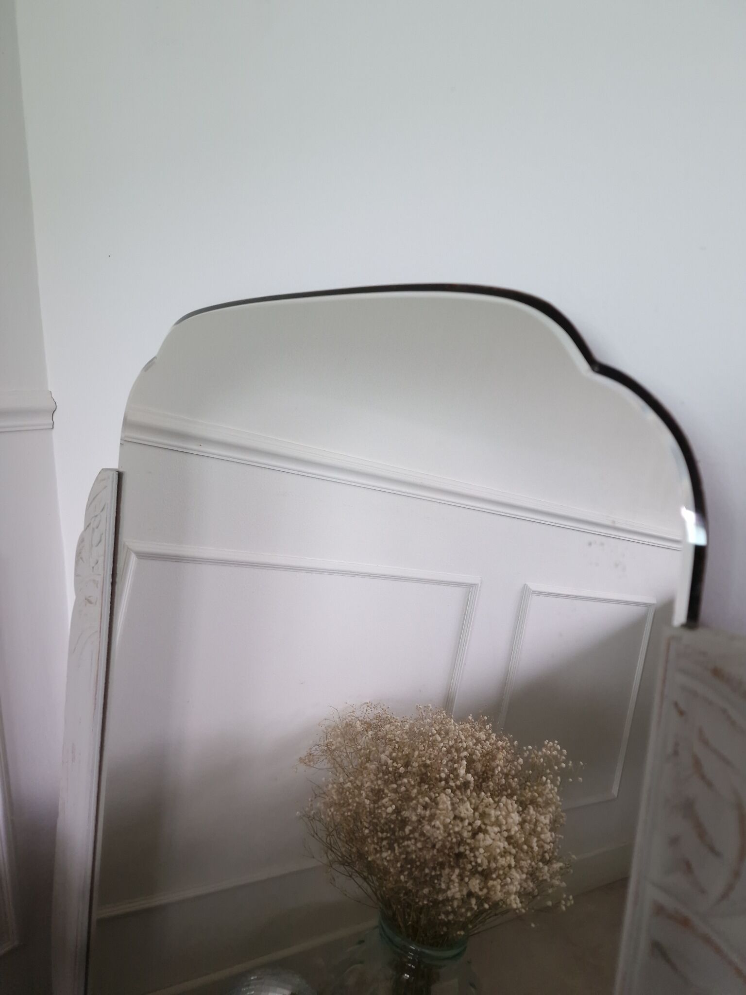 Grey art deco mirror