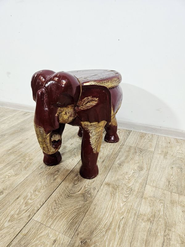 Tabouret latéral antique éléphant xl / 19e siècle / pièce unique boho chic.